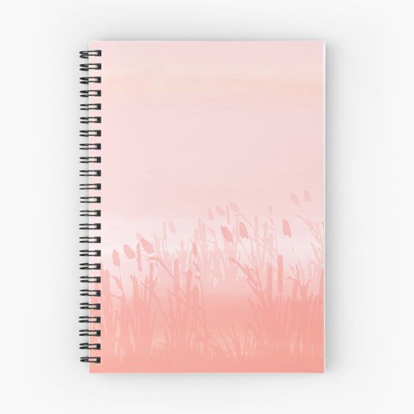 Item preview, Pink Sunset color, fog, marshy landscape with aquatic plants, abstract Watercolor designed and sold by Collagedream.