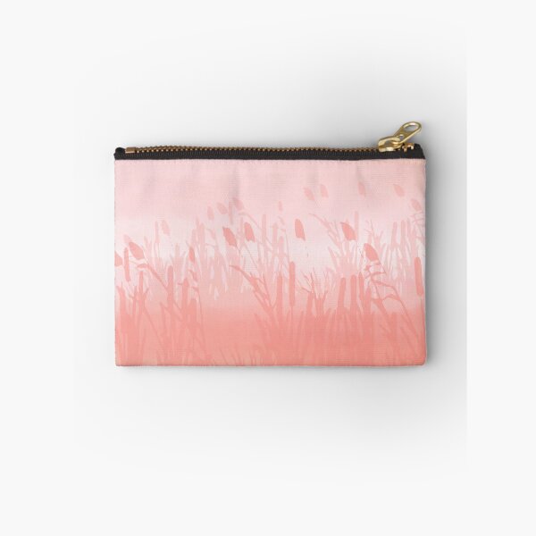 Item preview, Pink Sunset color, fog, marshy landscape with aquatic plants, abstract Watercolor designed and sold by Collagedream.