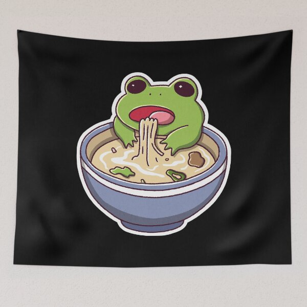 Item preview, Cute Frog Eating Ramen Japanese Kawaii Animal designed and sold by trajeado14.