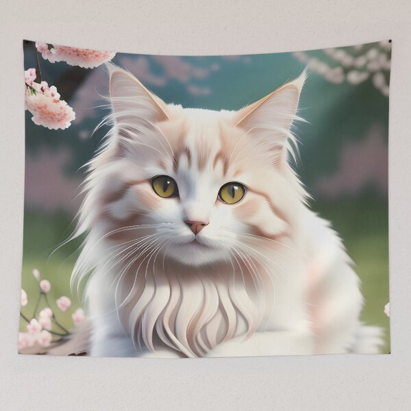 Item preview, Cat in a cherry blossom tree - Modern digital art designed and sold by Ai-michiart.