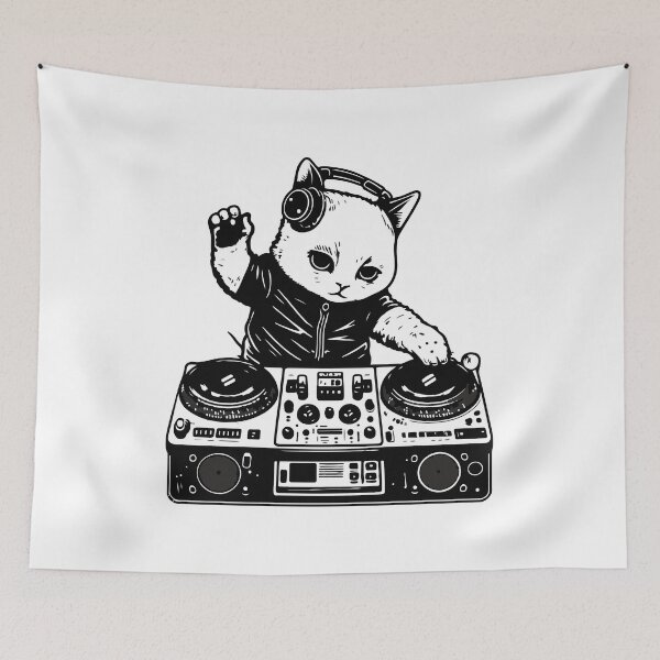 Item preview, Purrfectly Groovy: DJ Cat with turntable designed and sold by Oxygen-artwork.