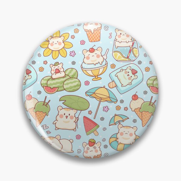 Item preview, Cute Summer Themed Hamster Pattern Blue designed and sold by MadeByBeata.