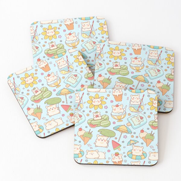 Item preview, Cute Summer Themed Hamster Pattern Blue designed and sold by MadeByBeata.
