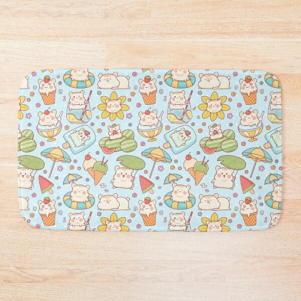 Item preview, Cute Summer Themed Hamster Pattern Blue designed and sold by MadeByBeata.