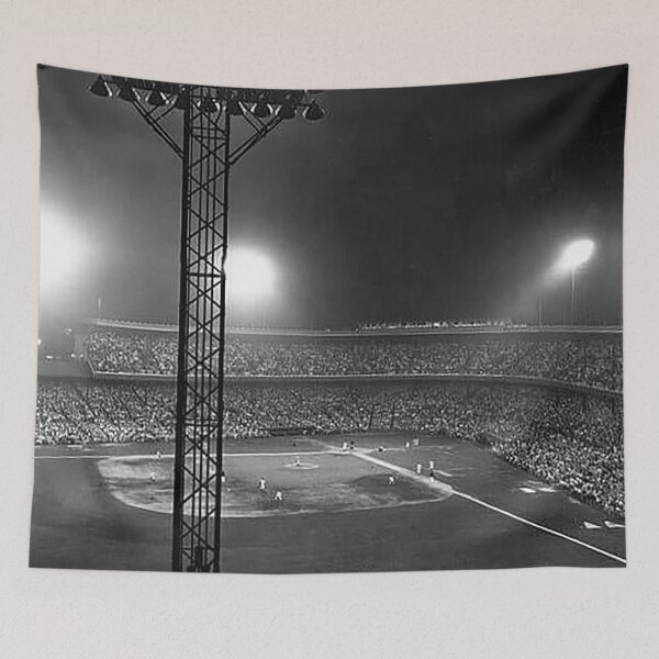 Item preview, Crosley Field, First Night Baseball Game, Cincinnati Baseball Stadium, Old Ballparks,  Old Stadiums, Bleachers, Outfield,  designed and sold by Nostrathomas66.