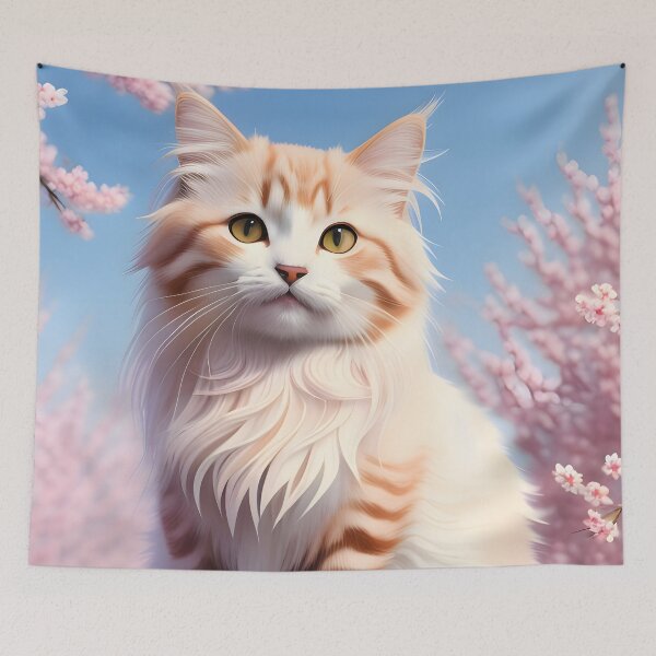 Item preview, Cat in a cherry blossom tree - Modern digital art designed and sold by Ai-michiart.
