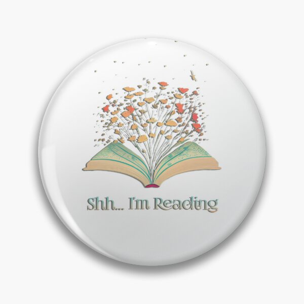 Item preview, Shh I'm Reading Vintage Pastel Open Book With Flowers - Bookworm  designed and sold by DreamingAwake1.