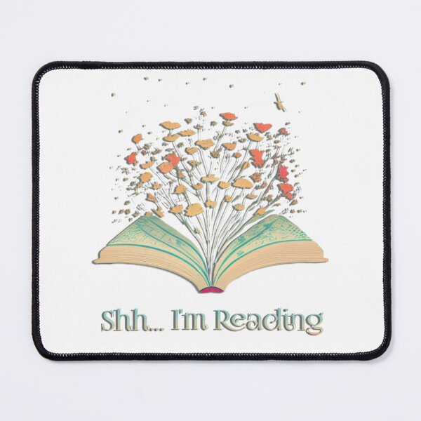 Item preview, Shh I'm Reading Vintage Pastel Open Book With Flowers - Bookworm  designed and sold by DreamingAwake1.