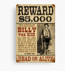 Billy The Kid Mug Shot Wanted Poster Mugshot West Cowboy Vintage Canvas Print