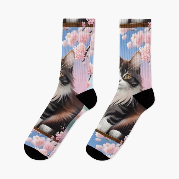 Item preview, Cat in a cherry blossom tree - Modern digital art designed and sold by Ai-michiart.