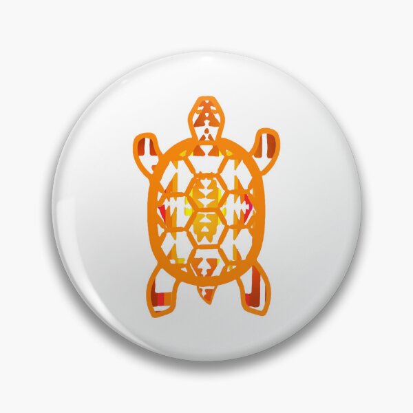 Item preview, Orange / White / Fire Color Native Print Turtle Design  designed and sold by JMWCD.