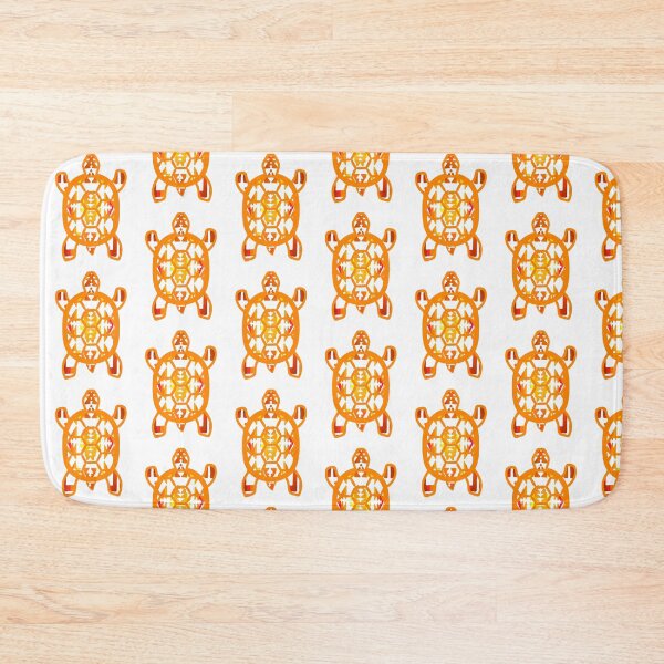 Item preview, Orange / White / Fire Color Native Print Turtle Design  designed and sold by JMWCD.