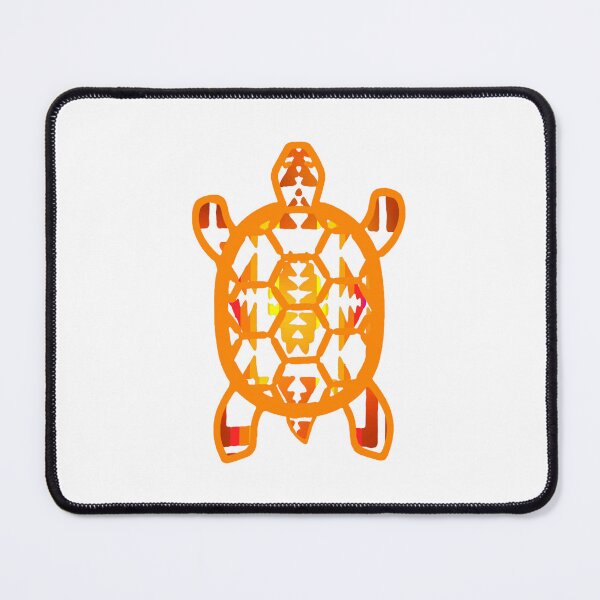 Item preview, Orange / White / Fire Color Native Print Turtle Design  designed and sold by JMWCD.