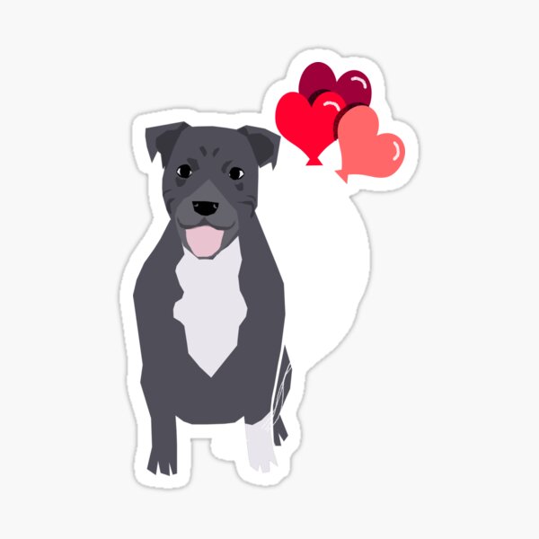Item preview, Pitbull love heart balloons valentines day gifts for pibble lovers grey and white  designed and sold by PetFriendly.