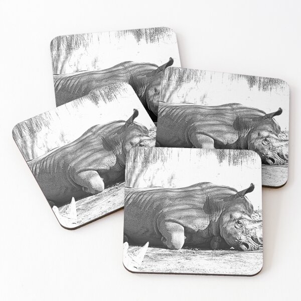 Item preview, Rinoceronte Blanco Blanco Y Negro designed and sold by LisaWootenPhoto.