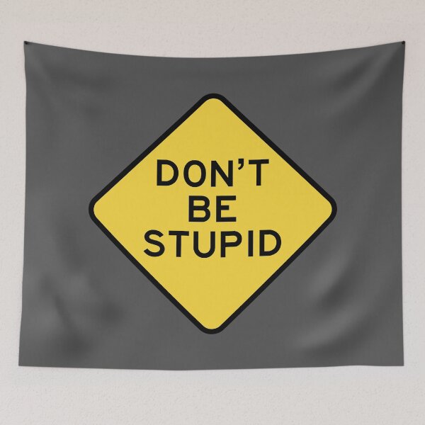 Item preview, DON'T BE STUPID - STREET SIGN designed and sold by marina ralston.