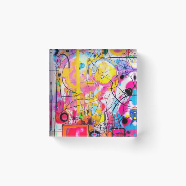 Item preview, Surreal Cubism: Bright Neon Colors Eclectic Art Collage designed and sold by ArtazaBazaar.