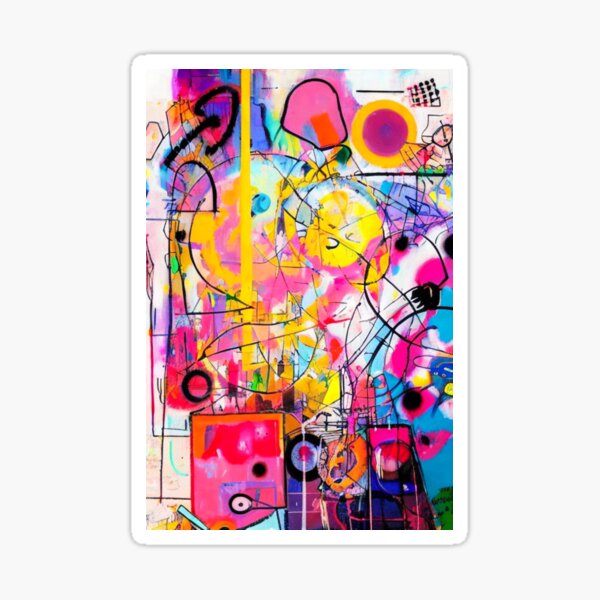 Item preview, Surreal Cubism: Bright Neon Colors Eclectic Art Collage designed and sold by ArtazaBazaar.
