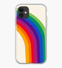 Vinilo o funda para iPhone Groovy - arco iris de los años 70 de los años 70 estilo retro throwback minimal happy hippie art decor
