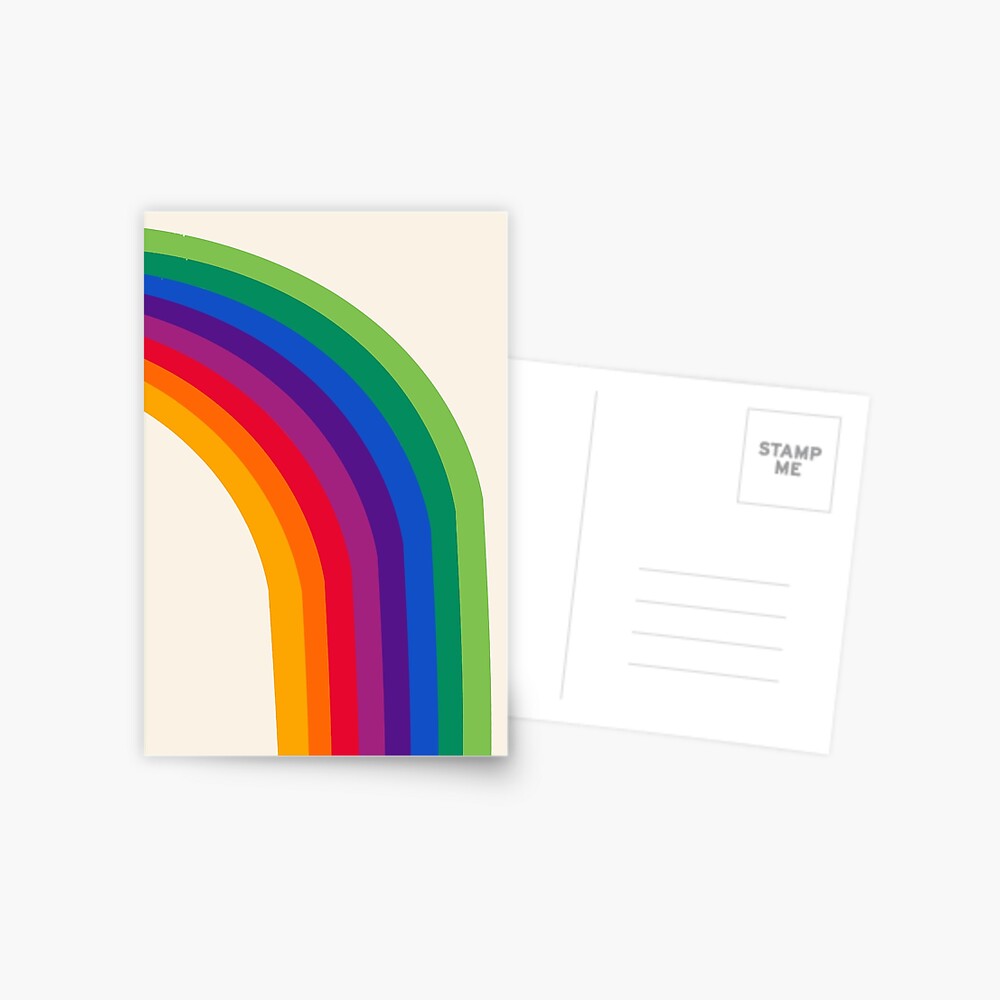 Groovy - rainbow 70s 1970s style retro throwback minimal happy hippie art decor Postcard