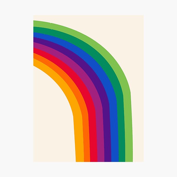 Groovy - rainbow 70s 1970s style retro throwback minimal happy hippie art decor Photographic Print
