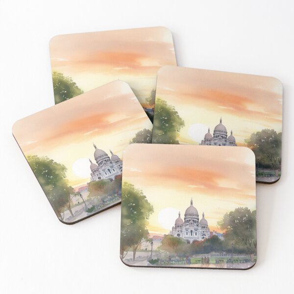 Artikelvorschau, Summer Twilight: Sacré-Cœur Aquarell-Traumlandschaft entworfen und verkauft von Timothy Redman.