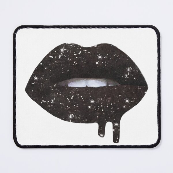Item preview, Black glitter lips, Open mouth, lips with teeth, make up, paint dripi designed and sold by AmandaGreenwood.