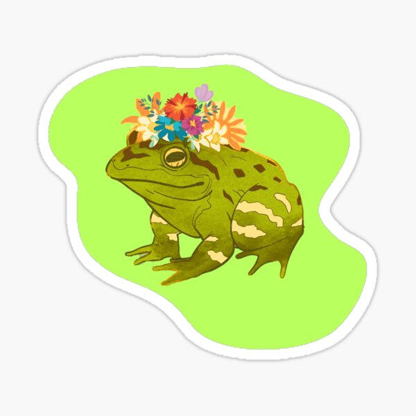 Frog With Crown, Cute Sitting Realistic Frog with Crow, Prince Frog  Sticker for Sale by Duundeed