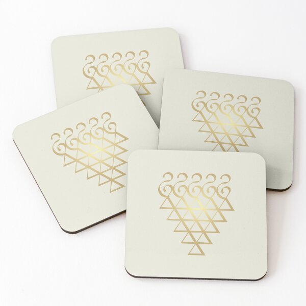 Item preview, Indian Symbol of Knowledge and Wisdom Saraswati Yantra Golden Color Flat Design designed and sold by Wiggly Lines.