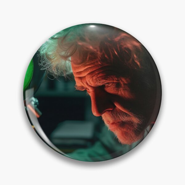 Item preview, "Green Light Obsession" - Digital Art Portrait of a Mad Scientist designed and sold by CreationP.