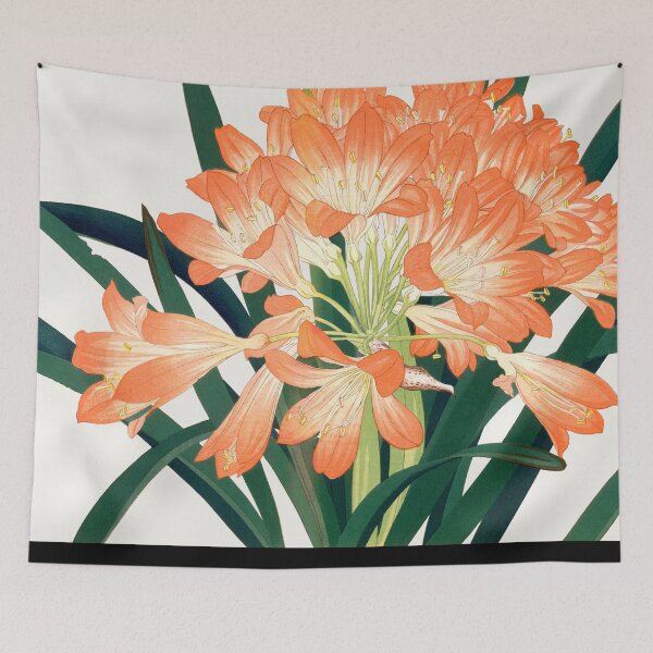 Item preview, Old Japanese Cliviminiata flower fine painting for home decoration. designed and sold by paulo silveira.
