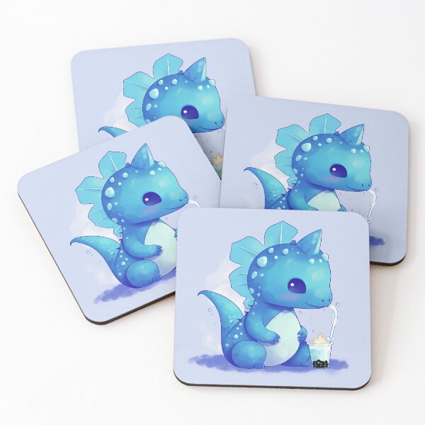 Item preview, cute dino boba blue dinosaur emoji  designed and sold by nhahn33.