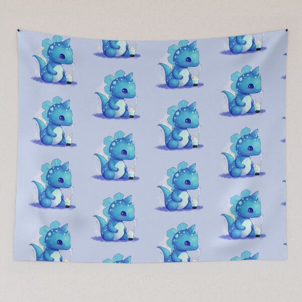 Item preview, cute dino boba blue dinosaur emoji  designed and sold by nhahn33.