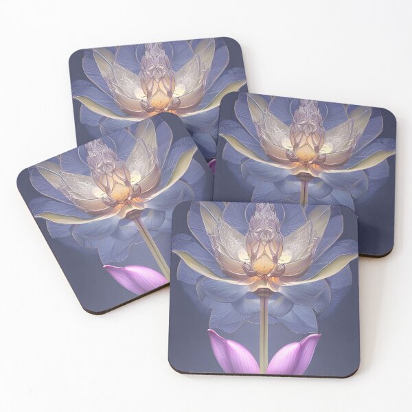 Item preview, Lotus Abstract light blue background designed and sold by christineiris.