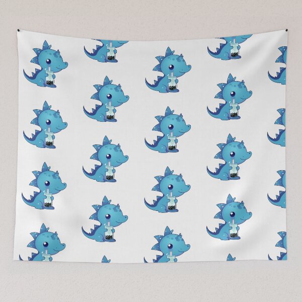 Item preview, cute dino boba blue dinosaur emoji  designed and sold by nhahn33.