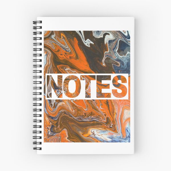 Item preview, Navy and Orange Acrylic Pour Notebook designed and sold by Jenson Major.