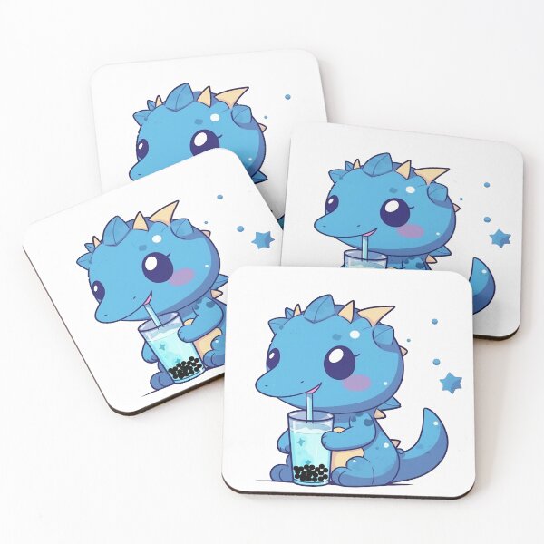 Item preview, cute dino boba blue dinosaur emoji  designed and sold by nhahn33.