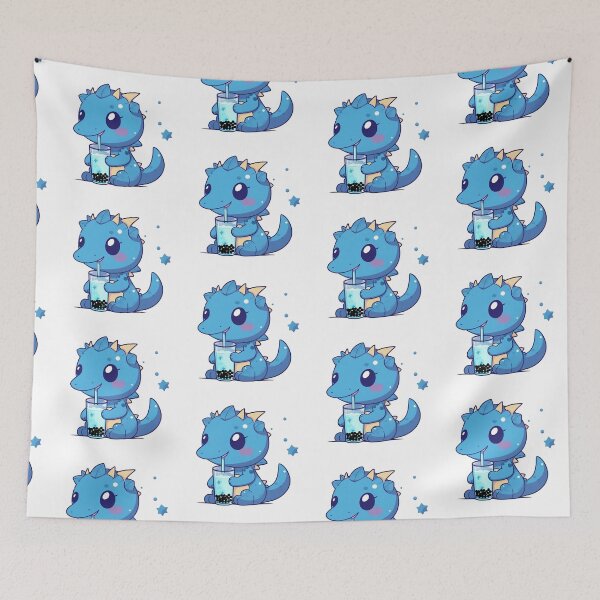 Item preview, cute dino boba blue dinosaur emoji  designed and sold by nhahn33.