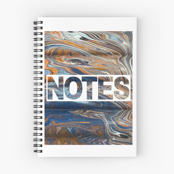 Artikelvorschau, Navy and Orange Acrylic Pour Notebook 2 entworfen und verkauft von Jenson Major.