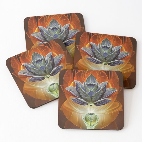 Item preview, Blue lotus orange background designed and sold by christineiris.