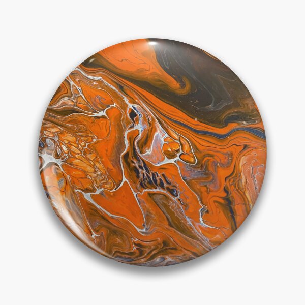 Artikelvorschau, Navy and Orange Acrylic Pour entworfen und verkauft von Jenson Major.
