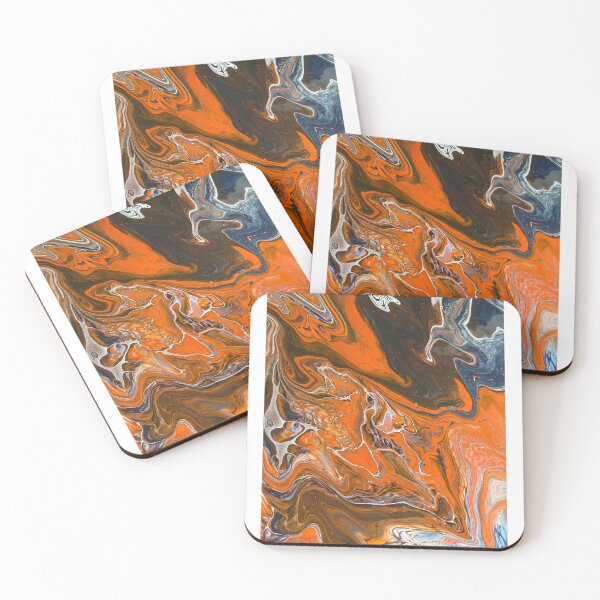 Item preview, Navy and Orange Acrylic Pour designed and sold by Jenson Major.