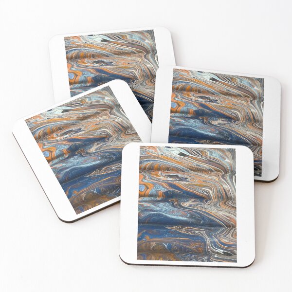 Item preview, Navy and Orange Acrylic Pour 2 designed and sold by Jenson Major.