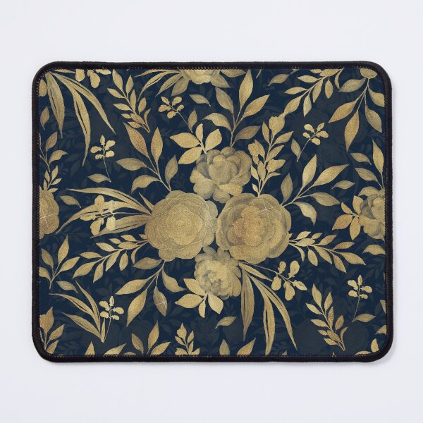 Item preview, Elegant Gold Roses Floral Navy-Blue Design designed and sold by NdesignTrend.