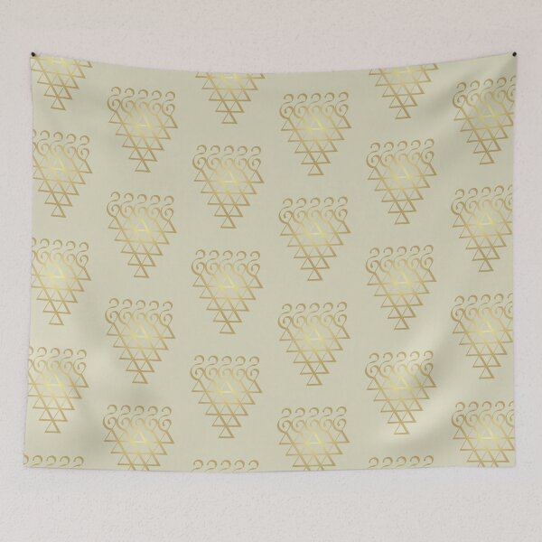 Item preview, Indian Symbol of Knowledge and Wisdom Saraswati Yantra Golden Color Flat Design designed and sold by Wiggly Lines.
