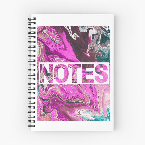 Artikelvorschau, Pink and Teal Acrylic Pour Notebook entworfen und verkauft von Jenson Major.