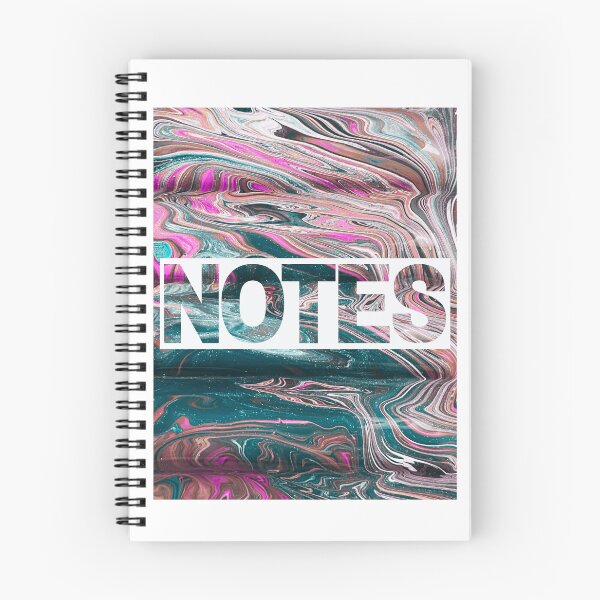 Aperçu de l'œuvre Pink and Teal Acrylic Pour Notebook 2 créée et vendue par Jenson Major.