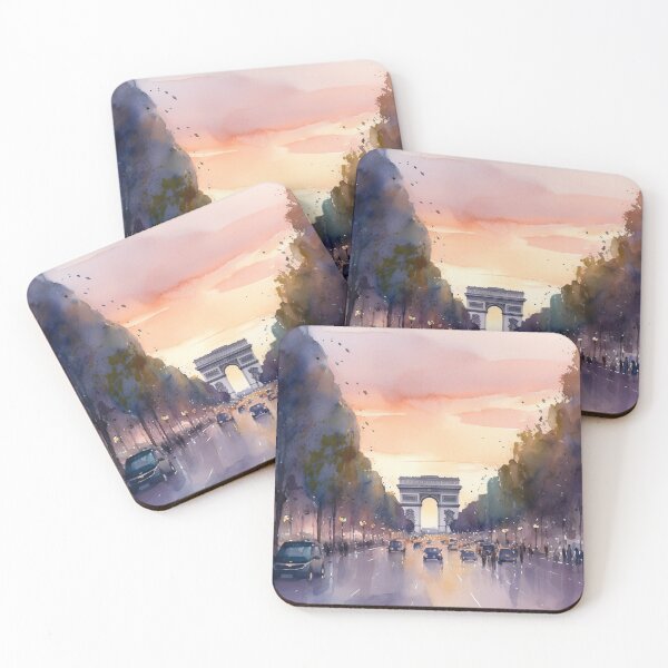Item preview, Dusk in Paris: Champs-Élysées & Arc de Triomphe Watercolor Splendor designed and sold by Timothy Redman.