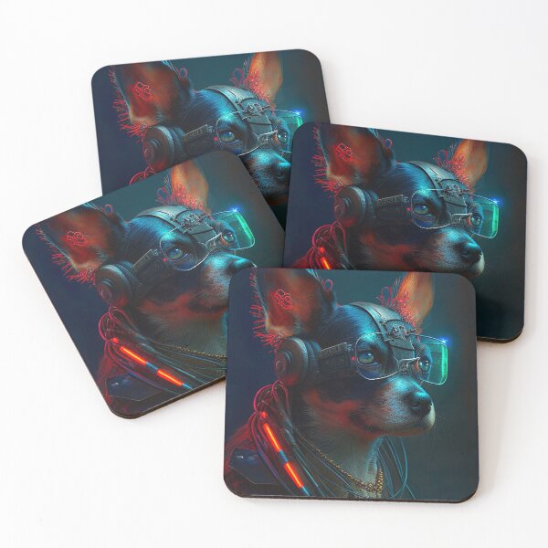 Item preview, Electric Hounds: Cyberpunk Dog Poster for the Futuristic Pet Lover designed and sold by AiArtLab.