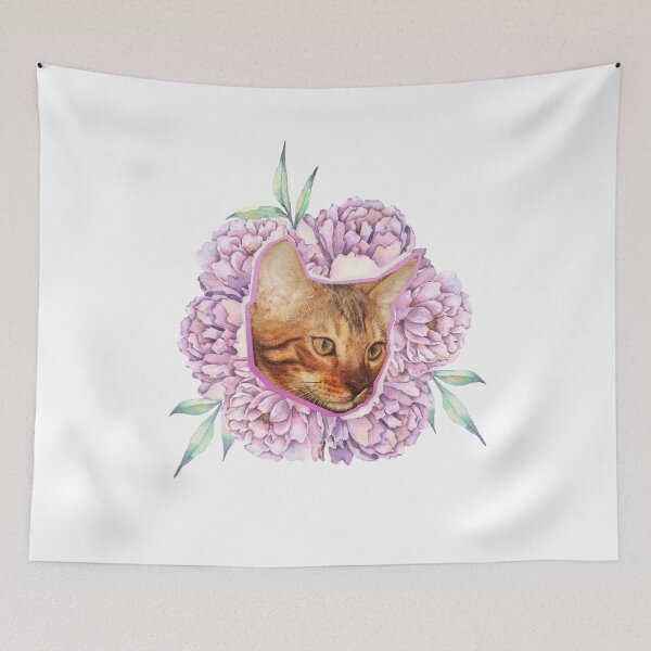 Aperçu de l'œuvre Chat et pivoines créée et vendue par natalillu.